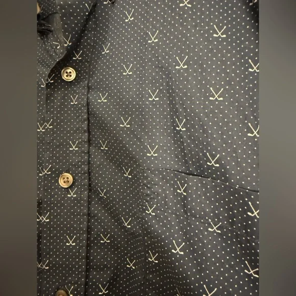 Hickey Freeman Cotton Classic Blue Golf Button Up - Men's Size XL - Picture 3 of 6